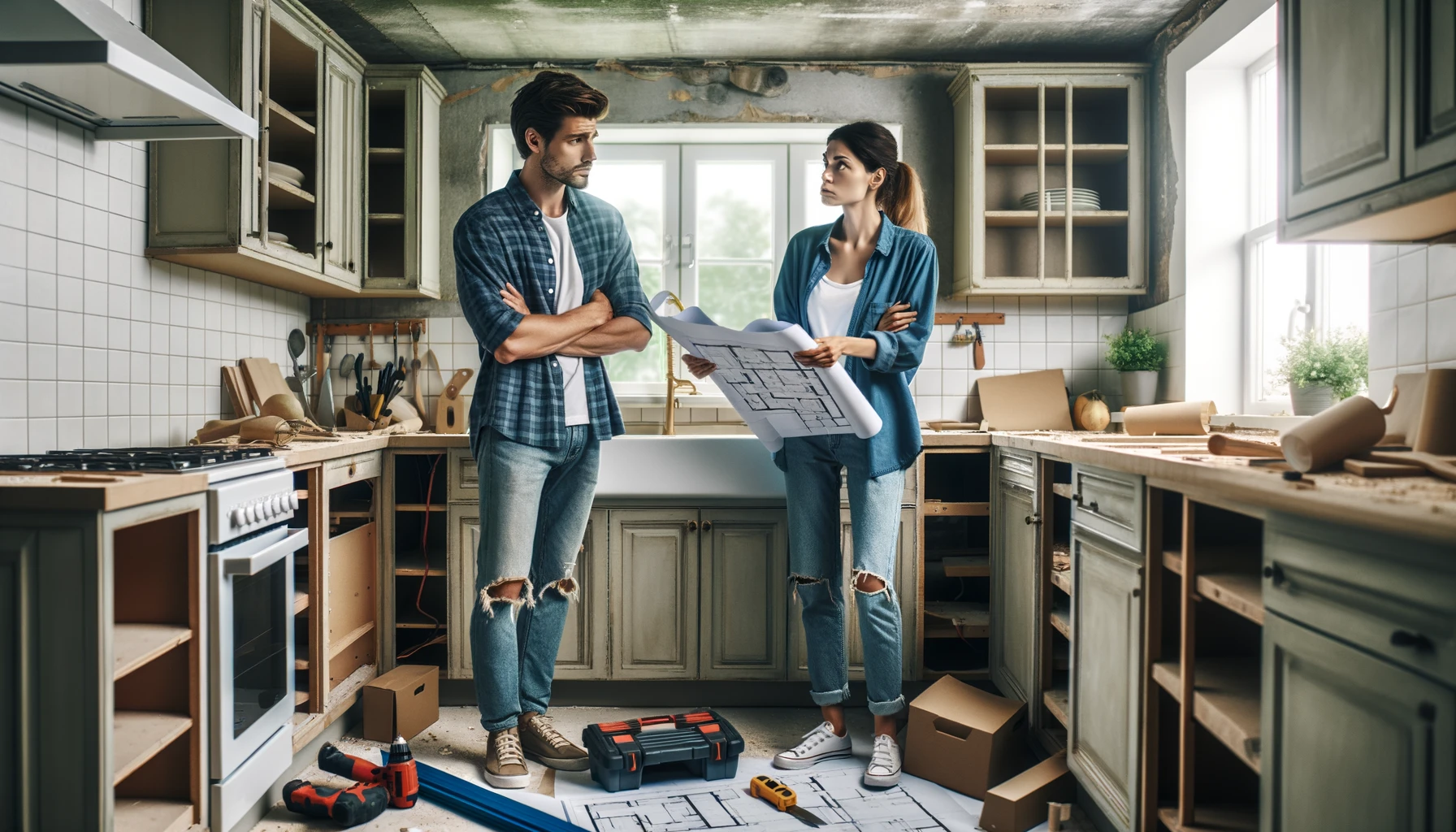 Par der har brug for hjælp til at renoverer sit køkken