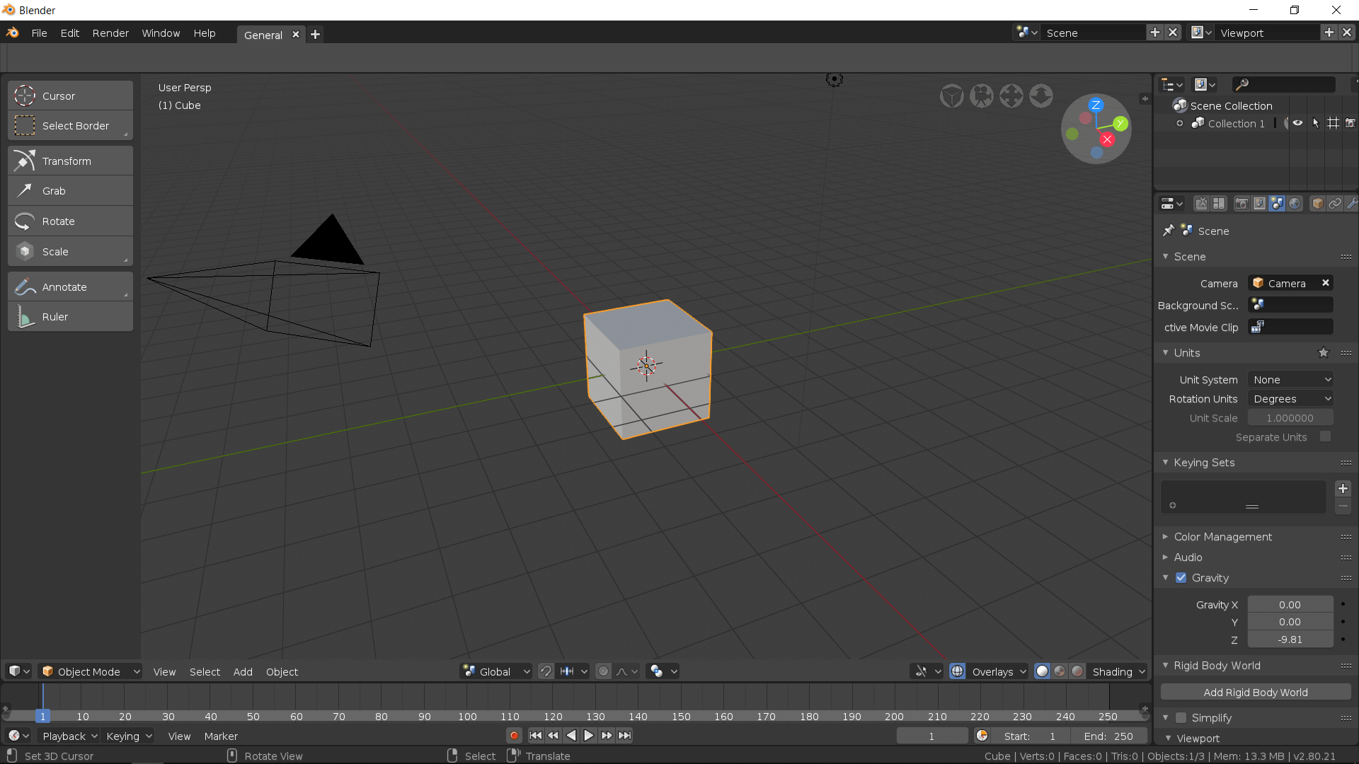 Blender interface/brugergrænseflade