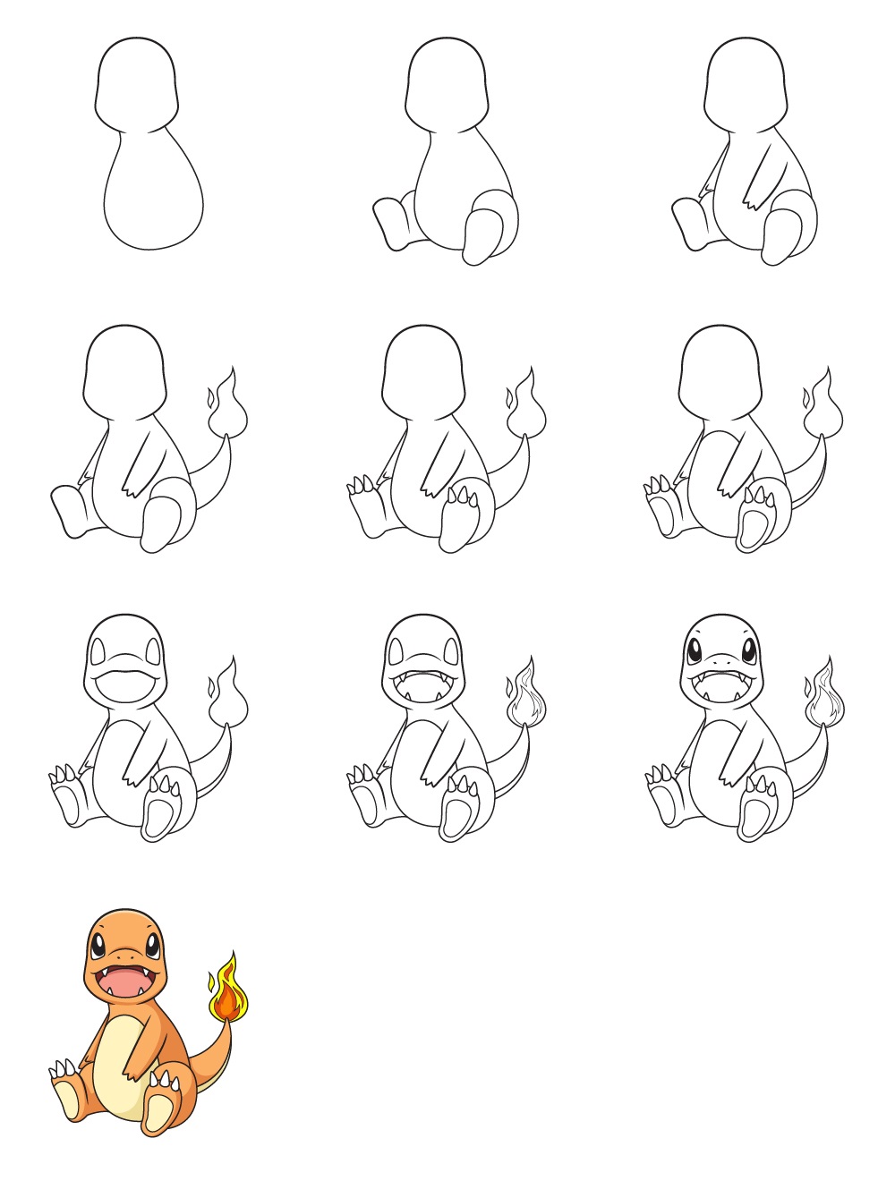 Pokemon tegning af Charmander