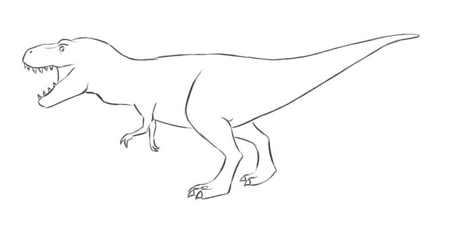 T-rex dinosaur tegning