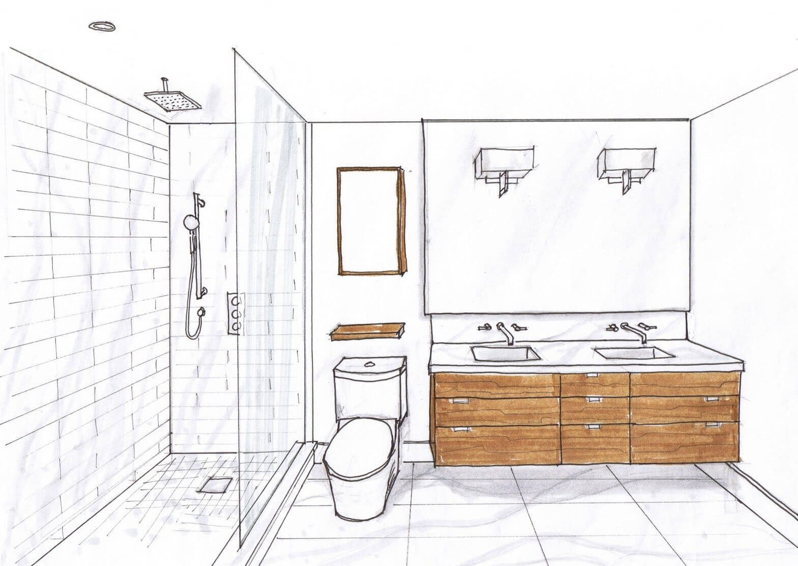 Online tegning af et badeværelse gratis